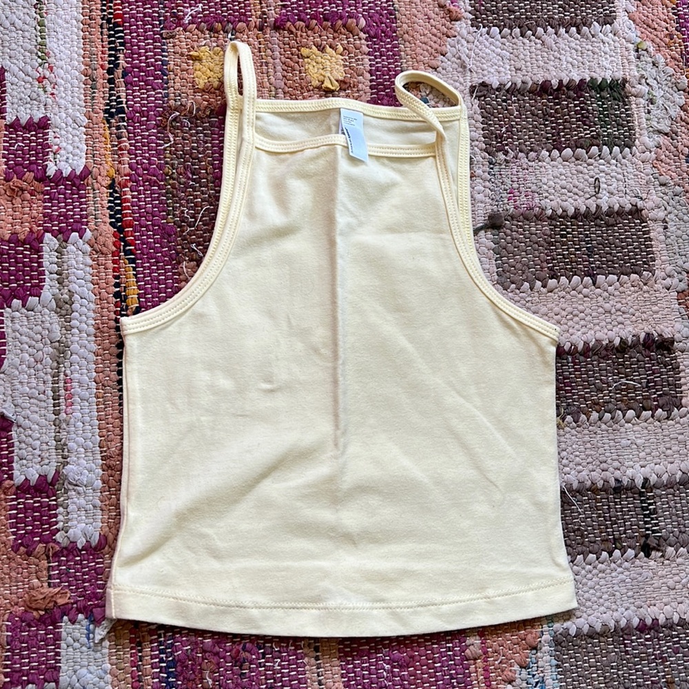 Yellow tank crop top by American Apparel size XS